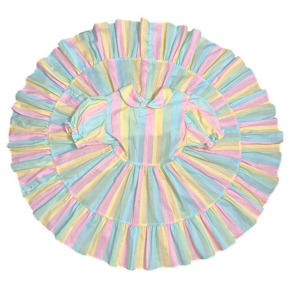 Mini World 4T 80’s full circle pastel twirl dress
